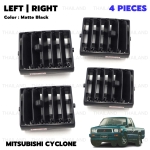 ชุด ช่องปรับแอร์ ช่องแอร์ ข้างซ้าย+ขวา+อันกลาง 4 ชิ้น สีดำ สำหรับ Mitsubishi Cyclone L200 Pick Up Mighty Max L200 ปี 1987-1996